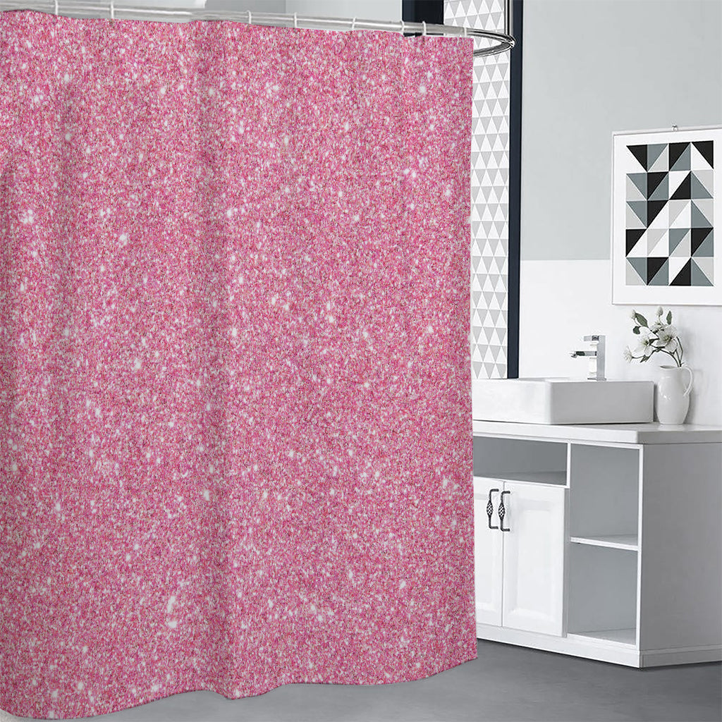 Pink (NOT Real) Glitter Print Premium Shower Curtain