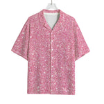 Pink (NOT Real) Glitter Print Rayon Hawaiian Shirt