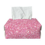 Pink (NOT Real) Glitter Print Rectangle Tissue Box Cover