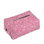 Pink (NOT Real) Glitter Print Rectangle Tissue Box Cover