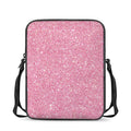 Pink (NOT Real) Glitter Print Rectangular Crossbody Bag
