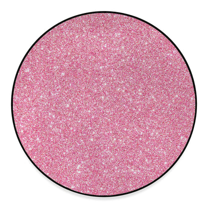 Pink (NOT Real) Glitter Print Round Floor Mat