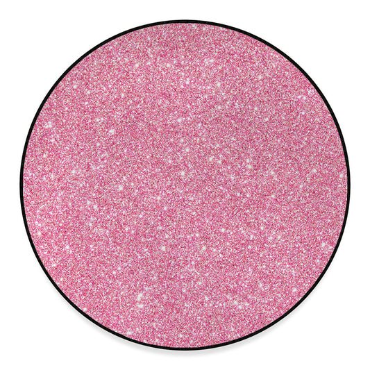 Pink (NOT Real) Glitter Print Round Floor Mat