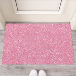 Pink (NOT Real) Glitter Print Rubber Doormat