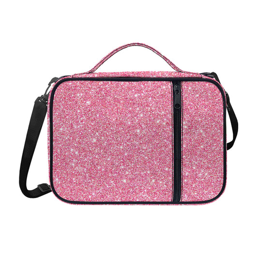 Pink (NOT Real) Glitter Print Shoulder Strap Bible Bag