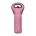 Pink (NOT Real) Glitter Print Single Neoprene Wine Tote