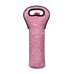 Pink (NOT Real) Glitter Print Single Neoprene Wine Tote