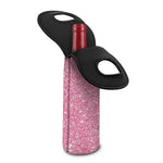 Pink (NOT Real) Glitter Print Single Neoprene Wine Tote