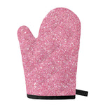 Pink (NOT Real) Glitter Print Single Oven Mitt