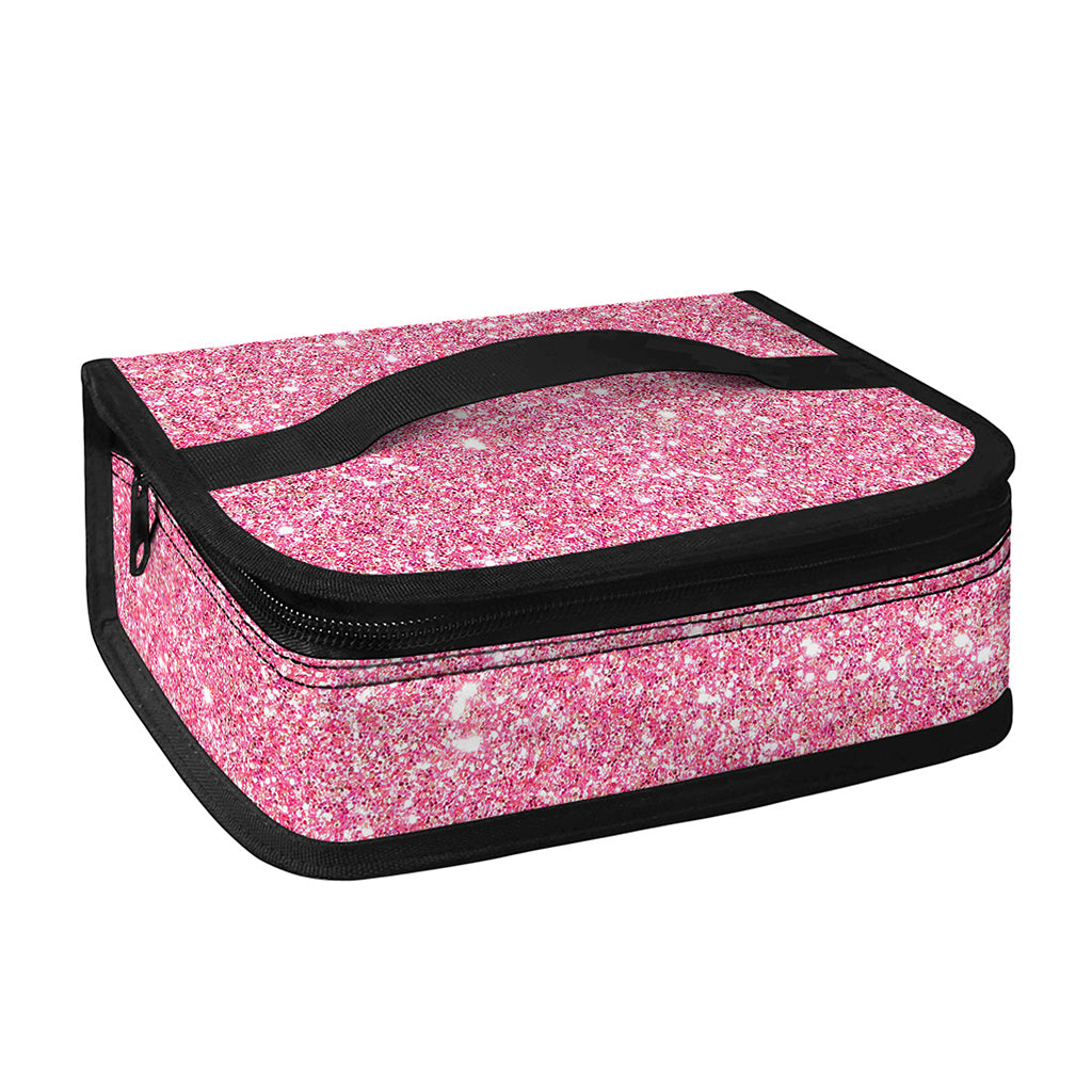 Pink (NOT Real) Glitter Print Small Lunch Bag