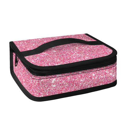 Pink (NOT Real) Glitter Print Small Lunch Bag