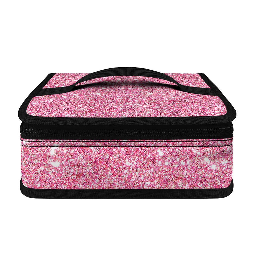 Pink (NOT Real) Glitter Print Small Lunch Bag