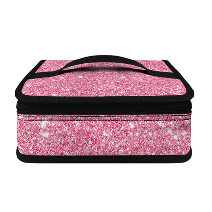 Pink (NOT Real) Glitter Print Small Lunch Bag