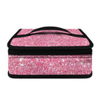 Pink (NOT Real) Glitter Print Small Lunch Bag