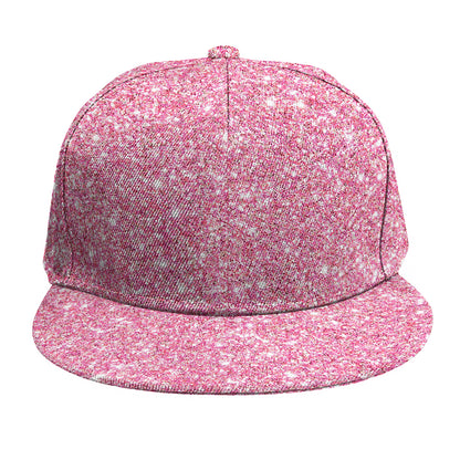 Pink (NOT Real) Glitter Print Snapback Cap