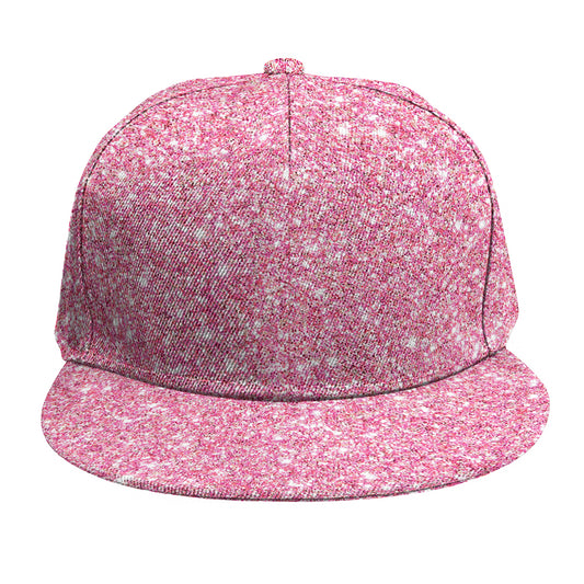 Pink (NOT Real) Glitter Print Snapback Cap