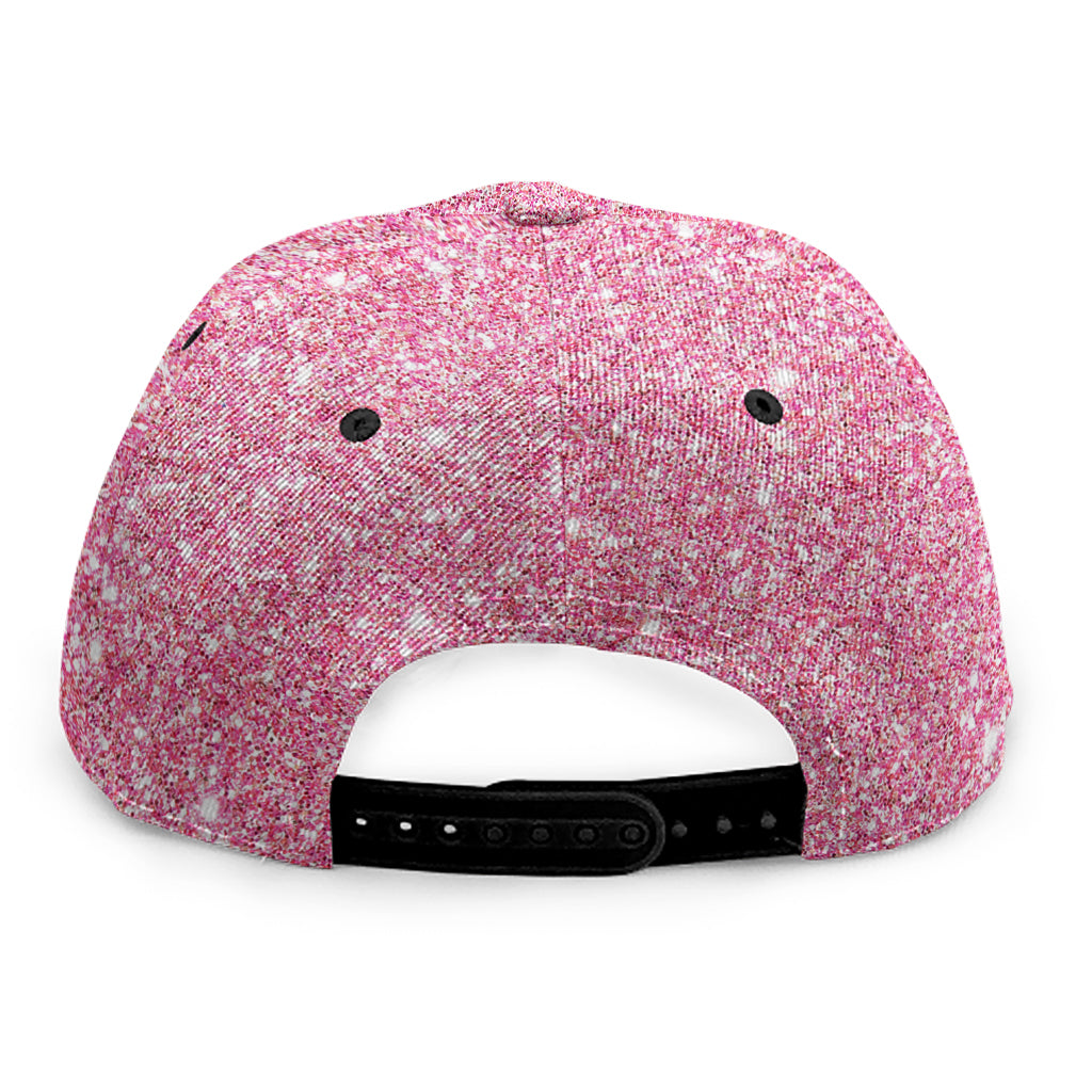 Pink (NOT Real) Glitter Print Snapback Cap