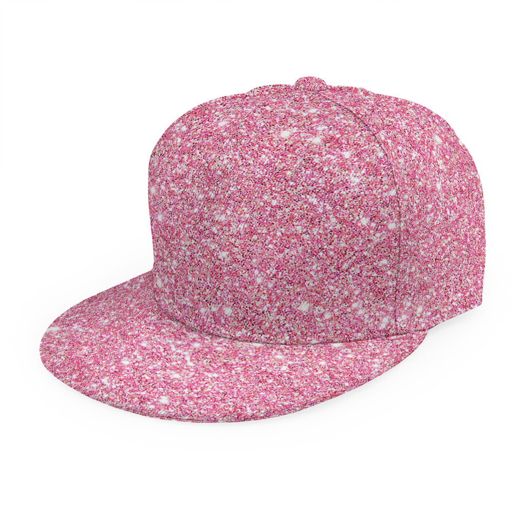 Pink (NOT Real) Glitter Print Snapback Cap