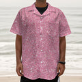 Pink (NOT Real) Glitter Print Textured Short Sleeve Shirt