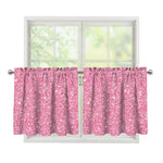 Pink (NOT Real) Glitter Print Tier Curtains