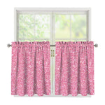 Pink (NOT Real) Glitter Print Tier Curtains