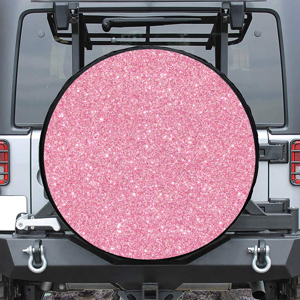 Pink (NOT Real) Glitter Print Tire Cover