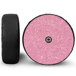 Pink (NOT Real) Glitter Print Tire Cover With Camera Hole