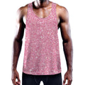 Pink (NOT Real) Glitter Print Men's Workout Tank Top