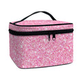 Pink (NOT Real) Glitter Print Travel Makeup Bag