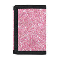 Pink (NOT Real) Glitter Print Trifold Wallet