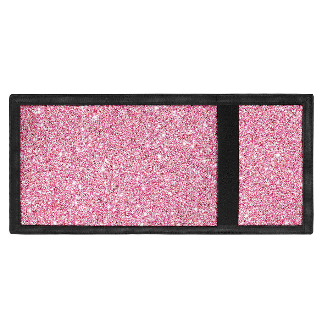 Pink (NOT Real) Glitter Print Trifold Wallet
