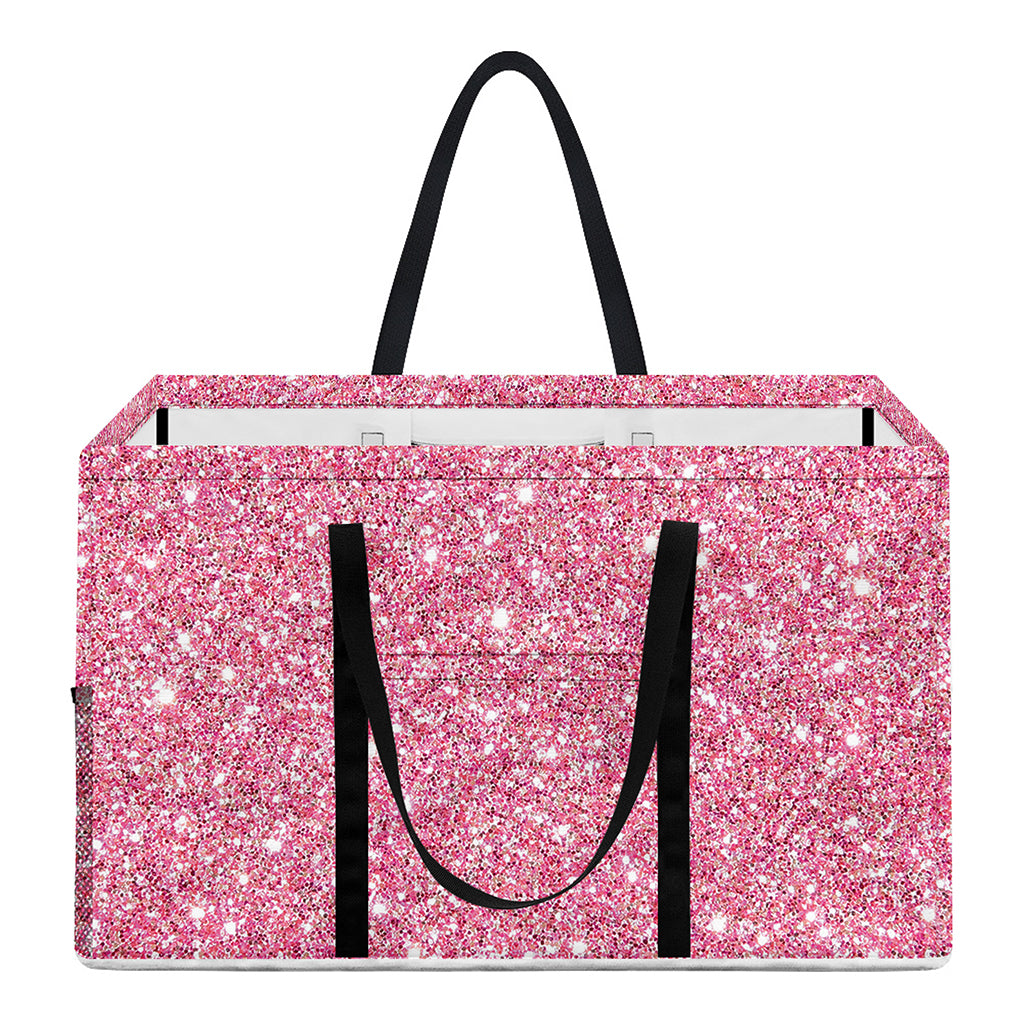 Pink (NOT Real) Glitter Print Utility Tote Bag