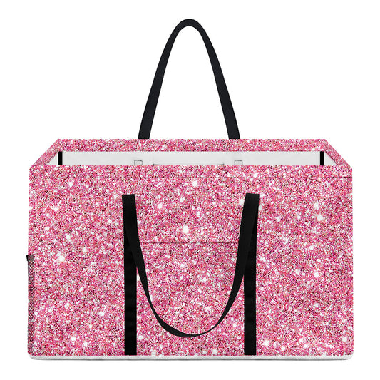 Pink (NOT Real) Glitter Print Utility Tote Bag