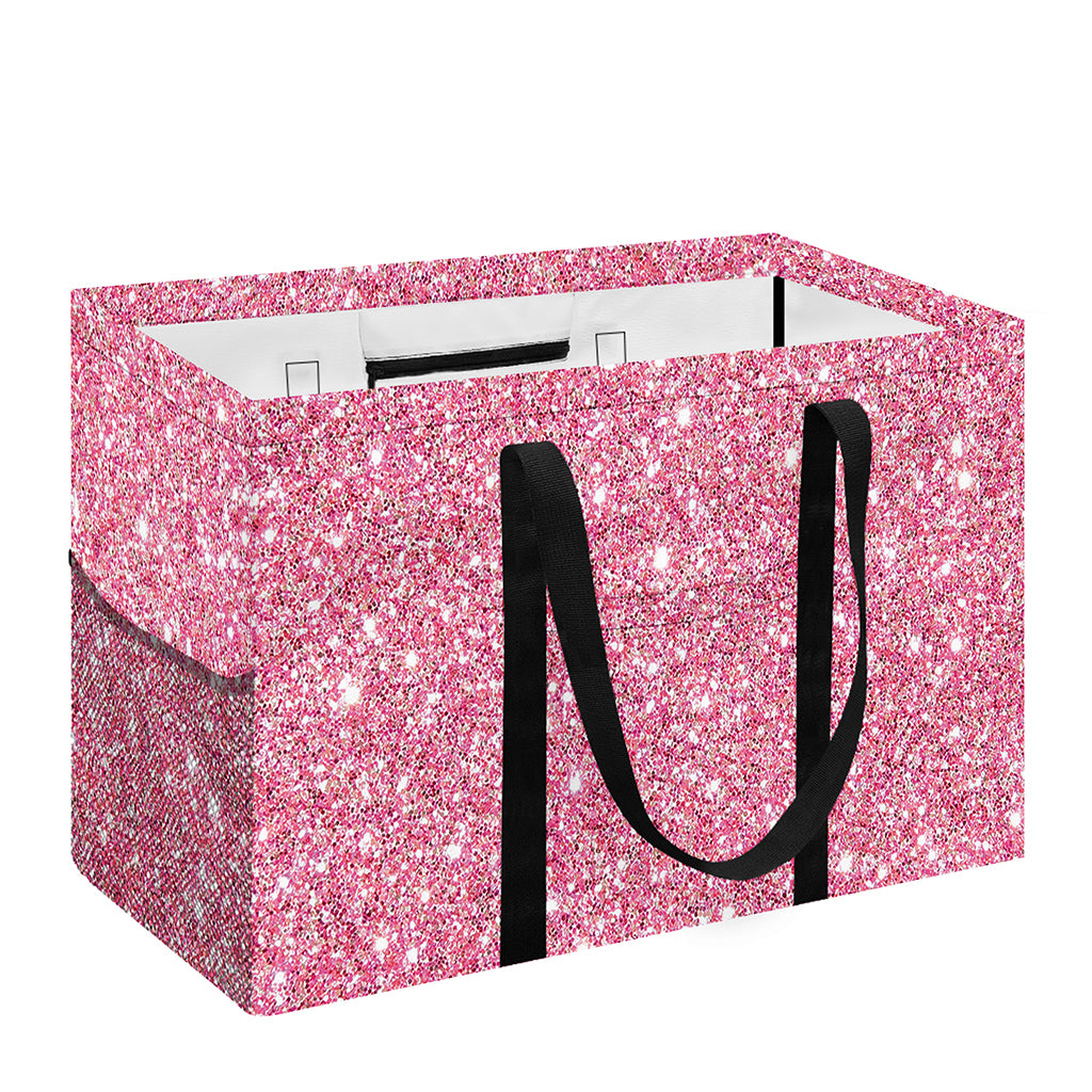 Pink (NOT Real) Glitter Print Utility Tote Bag