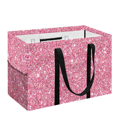 Pink (NOT Real) Glitter Print Utility Tote Bag