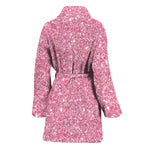 Pink (NOT Real) Glitter Print Women's Bathrobe