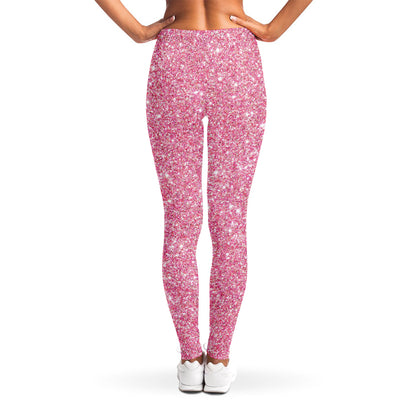 Pink (NOT Real) Glitter Print Women's Leggings