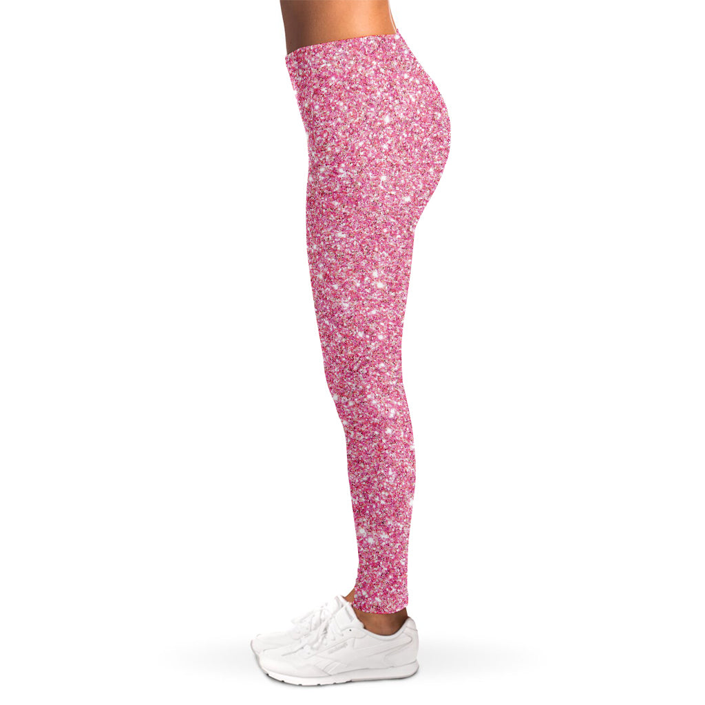 Pink (NOT Real) Glitter Print Women's Leggings