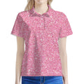 Pink (NOT Real) Glitter Print Women's Polo Shirt