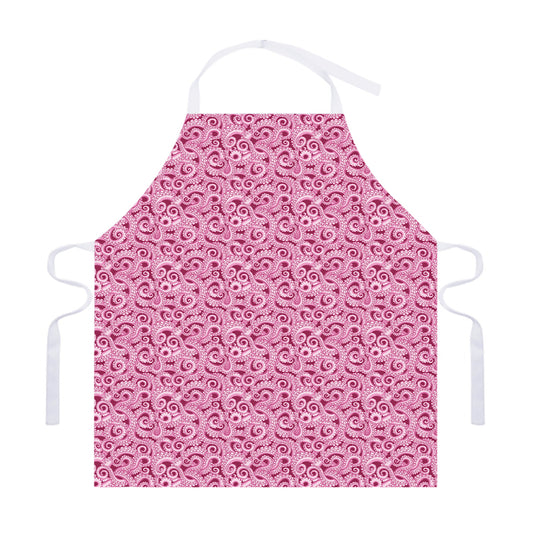 Pink Octopus Tentacles Pattern Print Adjustable Apron