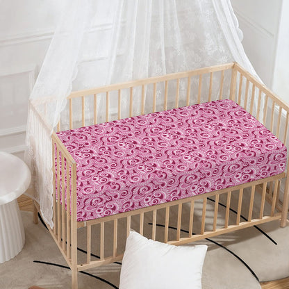 Pink Octopus Tentacles Pattern Print Baby Crib Sheet