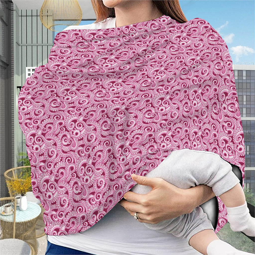 Pink Octopus Tentacles Pattern Print Baby Seat Cover