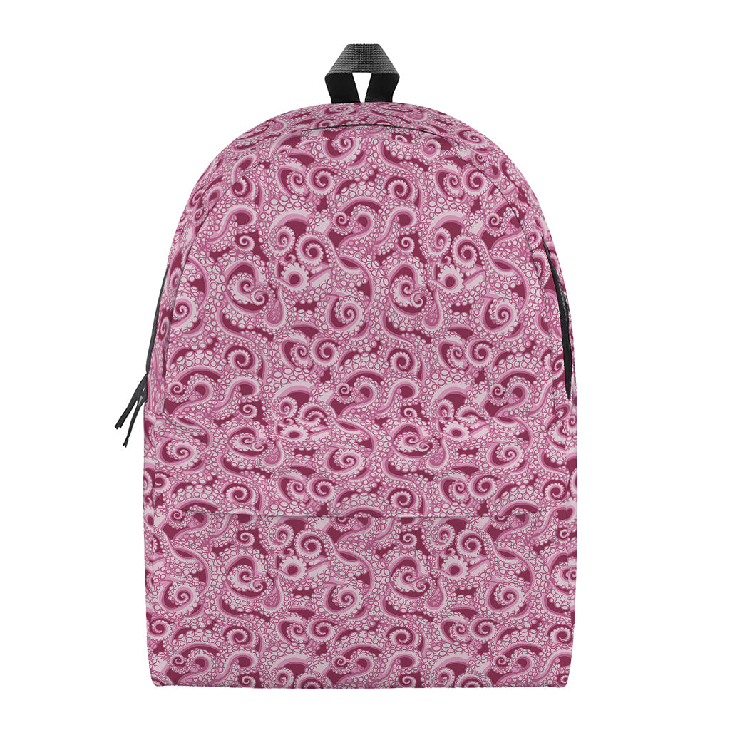 Pink Octopus Tentacles Pattern Print Backpack