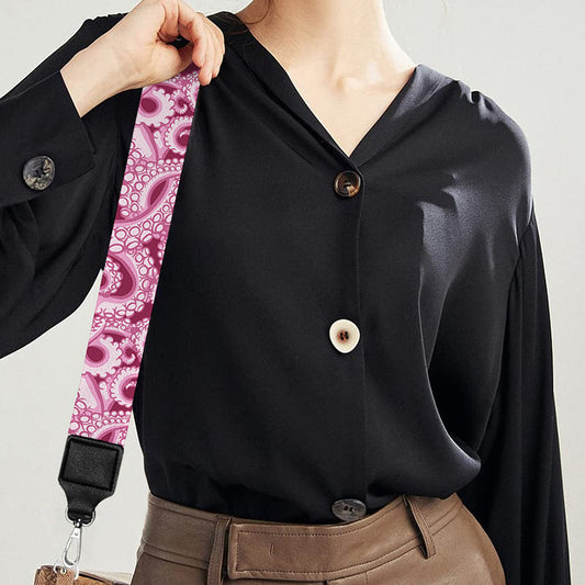Pink Octopus Tentacles Pattern Print Bag Strap