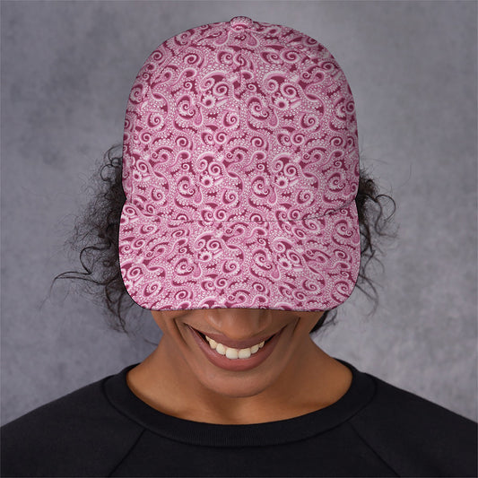 Pink Octopus Tentacles Pattern Print Baseball Cap