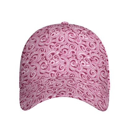 Pink Octopus Tentacles Pattern Print Baseball Cap