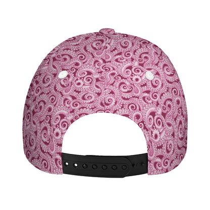 Pink Octopus Tentacles Pattern Print Baseball Cap