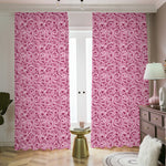 Pink Octopus Tentacles Pattern Print Blackout Pencil Pleat Curtains