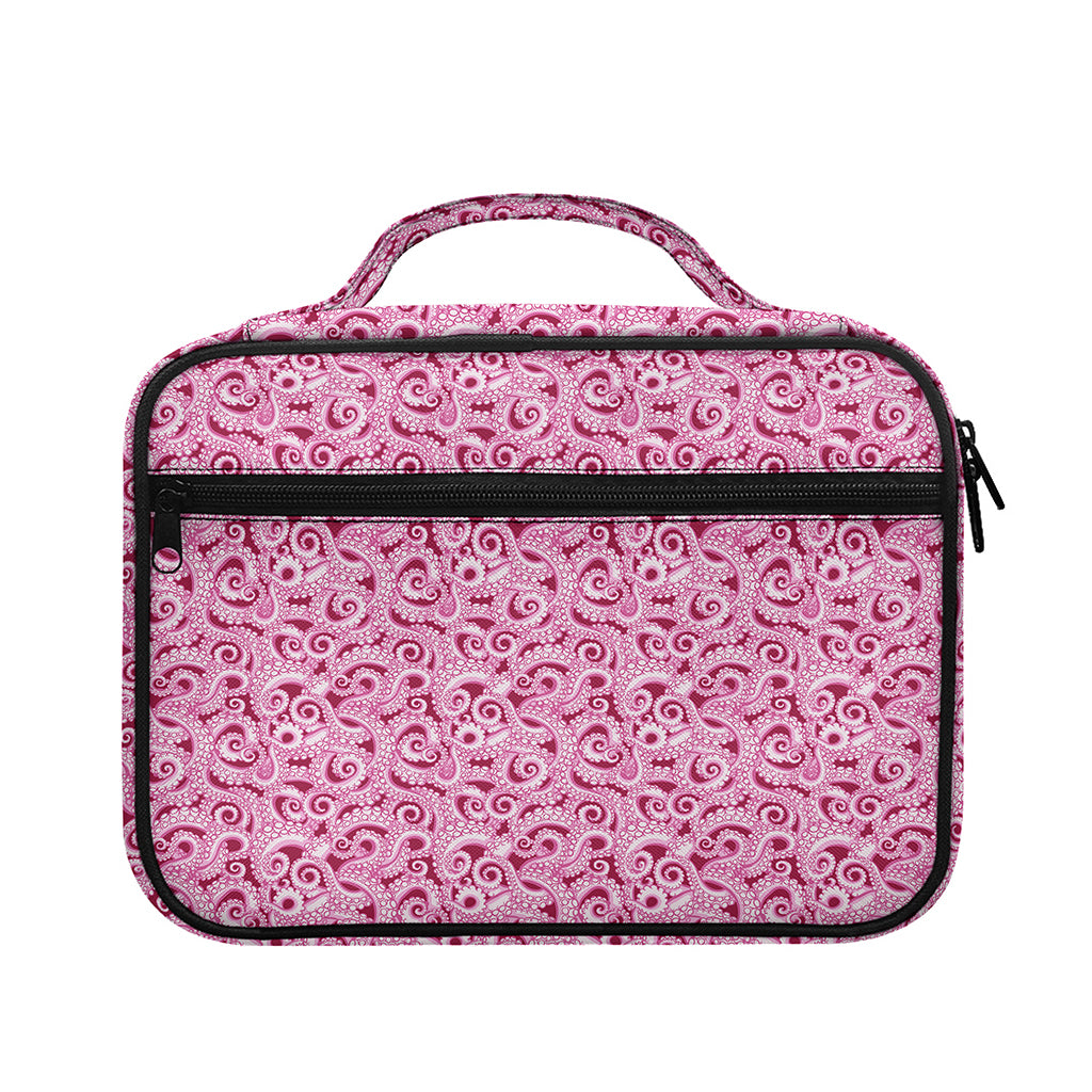 Pink Octopus Tentacles Pattern Print Briefcase Bible Bag