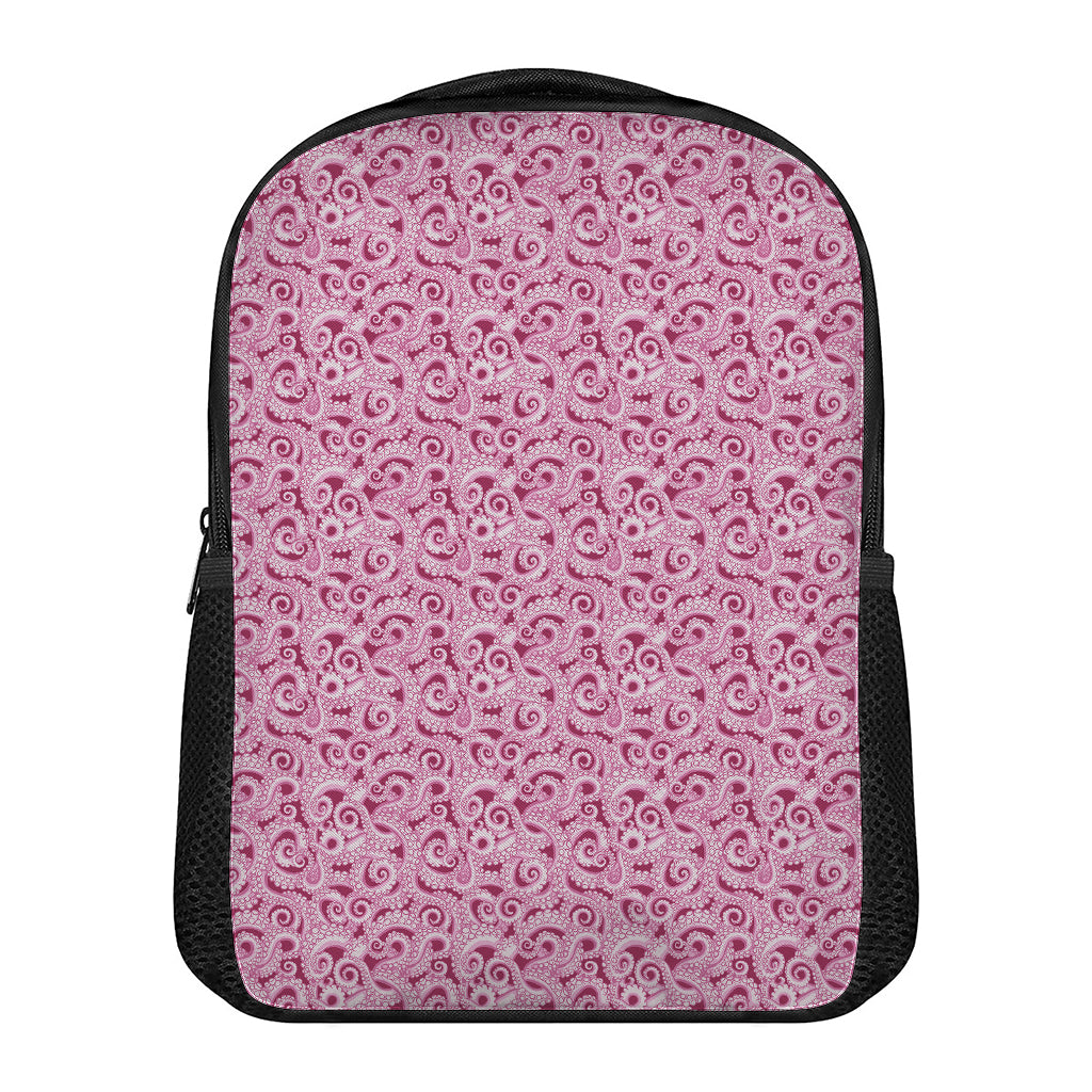 Pink Octopus Tentacles Pattern Print Casual Backpack